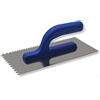 DEWEPRO Cazzuola Dentata LIGHT 6 x 6 mm In Acciaio Inossidabile 270 x 130 mm Resistente Agli Acidi, Frattazzo Dentato Con Impugnatura Leggera In Plastica Per Posa Piastrelle