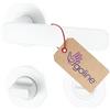 ERGO line La maniglia PRIMA per porte del bagno, bianca, per porte con serratura del bagno (WC), maniglia rotonda bianca opaca, guarnizione per porte, maniglia
