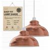 DC VOLTAGE Plafoniera industriale retrò vintage stile E27 a forma di cupola sinuosa 29 cm paralumi facili da montare solo per lampada a sospensione per cucina soggiorno (Oro Rosa)