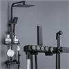 XINFULI Pannello doccia, Display Termostatico Nero Set Rubinetto for Vasca Da Bagno E Doccia Rubinetto for Vasca Da Bagno Con Mensola Il Flusso D'acqua Produce Elettricità(Chrome th)