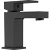 Parama Rubinetto per il Bagno Miscelatore Monocomando Standard interamente in Ottone con finitura Nero Opaco Design Squadrato Moderno per Scarico Automatico modello Grace