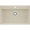 PRIMAGRAN Lavello da Cucina Beige 78x50cm, Lavandino in Granito a 1 vasca + Sifone Classico, Lavabo da Cucina Incasso al Mobile 80cm - Riga S400