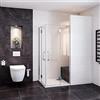 Mato Box Doccia Angolare Porta Battente 120x90x190cm con Pareti Fisse Vetro Temperato Trasparente Anticalcare 8 mm Barre Stabilizzatrici Portasciugamano