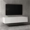 doporro Mobile Porta TV Sospeso 140 cm con 2 Ante Bianco Opaco, Credenza Bassa da Soggiorno Salotto, Madia Consolle per TV Fernsehschrank02