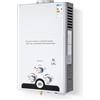 CO-Z 8L/min Scaldabagno a Gas GPL con Modalità Inverno ed Estate 13,6 kW Caldaia a Gas GPL a Parete senza Serbatoio Scaldabagno a Gas Butano con Anima in Rame e Display a LED