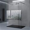 doporro Box Doccia Walk-In 140x200cm, Parete Doccia Anticalcare in Vetro in Labirinto 10mm con Braccio Sostegno Telescopico in Acciaio MMBR3 Nero