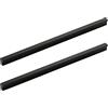 Generic 2 maniglie moderne in alluminio nero a forma di L, per armadietti, cassetti, lunghezza 1200 mm (distanza foro 448 mm)