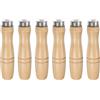 QUARKZMAN Manico per Lime Legno da 6pz, Manici Ergonomici Foro Rotondo da 4,72 e 6,8 Mm, Collare Metallo per Lime Metalliche da 10