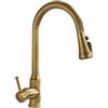 LAKKOAKOAA Rubinetto Cucina Rubinetto Lavello Con Doccetta Estraibile, 2 Modalità, Anticato Vintage Stile Girevole A 360 ° Monocomando Ottone Miscelatore Cucina, Rubinetto Lavello Cucina, Bronzo