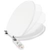 Akitaink Copriwater universali Soft Close in legno Bianco con chiusura rallentata Sedile WC Coperchio con Chiusura Ammortizzata Toilet Seat Bagno Copri WC