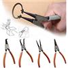 GENERICO SET 4 PINZE PER ANELLI ELASTICI SEEGER 175 mm DRITTE ANGOLO INTERNE ED ESTERNE