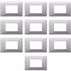 Electron 10 Placche in plastica satinata, 3 moduli/posti, Compatibile Con Vimar Plana, colore bianco satinato, Placca In plastica satinata di alta qualità, 100% compatibile con supporti e moduli originali