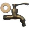 CARMOTTER Rubinetto miscelatore per lavello in bronzo antico, montaggio a parete, stile vintage, in ottone massiccio, rubinetto per acqua calda e fredda, rubinetto per esterni (bronzo)
