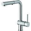 Paffoni LIG285ST-MET Miscelatore lavello estraibile (corpo Ringo) doccia 2 getti in metallo (con leva Stick) serie LIGHT Steel Looking