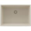 PRIMAGRAN Lavello da Cucina Tutto Beige 66x47cm, Lavandino in Granito a 1 vasca + Sifone Classico, Lavabo da Cucina Incasso al Mobile 70cm - Prague Level Slim S380