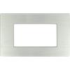 puntoluceled Placca in tecnopolimero effetto Metallo Satinato compatibile con BTicino Axolute Dynamic - 3/4/6 moduli - cornice copri interruttori da incasso - per cassette 503/504/506/507 (Silver Argento 4 moduli)