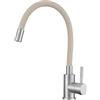 VBChome Rubinetto da cucina con doccetta flessibile in silicone beige, miscelatore monocomando moderno per lavello, facile da installare