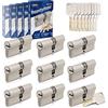 GERCAR Pro Sistema di Chiusura Simultanea 9x Cilindro di Chiusura 40/45 Set 9 Cilindri di Profilo incl. 45 Chiavi - 85 mm Serratura Cilindro 9 Cilindri - Lunghezza: 85mm, A:40 B:45 - Sistema di