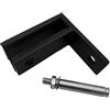TOP-MAX Morsetto da parete a vetro, 90 gradi, in acciaio inox, per vetro spesso 10-12 mm (nero)