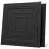 Eurodeco Pannelli Decorativi per Parete e Soffitto, Rivestimento in Polistirolo Espanso 3D, 25 m², 100 Pezzi, 50 x 50 cm, Nero