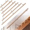 Hebitod Corrimano in legno di faggio, ringhiera per scale, 80 cm, con supporto a parete, corrimano in legno antiscivolo, per scale, corridoi, scale da giardino, balcone, soffitta
