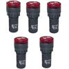 YOURRYONG 5 pezzi AD16-22SM Flash Buzzer AC/DC 220V 24V 12V Loud and Intermittent with LED Lights Sound and Light Alarm (Red 22mm ACDC36V)