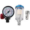 Fafeicy 1/4in Mini Regolatore di pressione ingresso aria Separatore di acqua in linea Filtro separatore Pistola a spruzzo Accessori per compressore d'aria