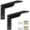 XLHWJCP 2 Pezzi Staffa per Mensola Pesante,Staffe e supporti per mensole,Carico 300kg,Staffe per Mensole Industriale,Retro da Parete Montato Scaffali,per Bagno Cucina Giardino (45cm/17.7in,Black)
