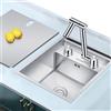 SZKTHD Lavello Nascosto In Acciaio Inox Con Rubinetto Pieghevole Lavello Da Cucina Con Coperchio Vasca Singola, Adatto Per Bancone Da Bar Camper Appartamento(32x45x23cm)