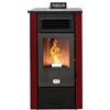 STUFE A PELLET ITALIA Canada 12 KW Canalizzata 5 Stelle WiFi - Stufa ad Aria Ventilata Efficienza 91% Scalda 120m² Autonomia 15H 5 Velocità e Potenze Garanzia 24 Mesi Rosso