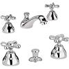 Brudetti Arredo Bagno Paini Liberty Set Rubinetti Lavabo + Bidet 3 Fori Cromato - Scarico Automatico 11/4 + Piletta e Flessibili