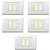 Electron 5 Placche, 2 moduli/posti ravvicinati, Compatibile Con BTicino Magic, bianco bianca, Placca squadrata, rettangolare, Plastica di alta qualità, 100% compatibile con supporti e moduli originali