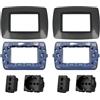 Di Tutto Per Tutti® Set Completo 8 Pezzi Living Light Compatibile, Composto da Placca 3 Posti Acciaio Scuro, Supporto 3 Posti, Shuko 2P e Presa Bipasso, Nero