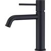 MICE COLLECTION MICE - Rubinetto monocomando per lavabo in ottone - 2 vie acqua fredda/calda - Rubinetteria da bagno per lavabo colore nero opaco (nero opaco)