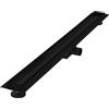LuxeBath Canaletta per Doccia 90 cm 2 in 1 Drenaggio Piastrellabile in Acciaio Inossidabile Nero Canalina Scarico a Pavimento per Bagno Set Completo di Fissaggio Sifone a Canale con Filtro per Capelli