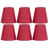 HERCHR Paralume Tessuto 6pz, Paralume a Clip per Lampade E14 Candela Sospensione(Rosso)