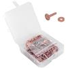 KOLEV Set di 100 rivetti in rame e rondelle per cuoio e rame, rivetti di fissaggio per portafogli collari in pelle fai da te forniture artigianali