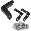 Uenhoy 20 piastre piatte a forma di L, 60 mm x 60 mm, staffe angolari piatte, staffe ad angolo retto, colore nero