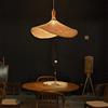 COCOL E27 Lampadario Tessuto Bamboo Plafoniera Della LED Retro Legno Luci Appeso Paralume Aspettato Lampada in Rattan Lampada A Sospensione Camera Letto Soggiorno Cucina Caffè Luci Decorative,30cm