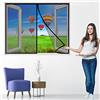 AIPPEI Zanzariera Magnetiche, 130x120 cm Tenda Zanzariera Finestra, Chiuso Automaticamente Pieghevole Totalmente Magnetica, per Corridoi Finestre Patio, Nero P