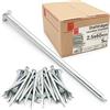 Lun Fix Chiodi in acciaio galvanizzato 2,5x60mm 5kg, lunghi e resistenti per legno e muro, testa piana per fissaggio e costruzione, chiodi da carpentiere e ferramenta, Lun Fix