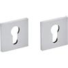 AERREGI Set Bocchetta Bocchette Quadrata per Serratura Yale | Copri Foro Nero Opaco e Cromo Satinato | Design Moderno e Resistente per Porte Interne ed Esterne | Set da 1 e 2 Pezzi (2, Cromo Satinato)
