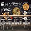 XLMING Carta da parati personalizzata con foto 3D Impermeabile per ristorante pizzeria ristorante 200cm×140cm Nero