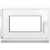 Framex Finestra Seminterrata Piccola in PVC Bianco, Larghezza x Altezza 60 x 40 cm (600 x 400 mm), Doppi Vetri (32 mm), Anta-Ribalta, Girevole DIN Sinistra - Premium