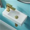 Teal Home Lavabo piccolo, lavabo per ospiti, bagno, mini lavabo in ceramica, foro per rubinetto sinistro, bianco, 37 x 18,5 x 9 cm