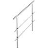 Tubiaz Corrimano in acciaio inox, ringhiera per scale, parapetto, balcone, 120 cm, con 2 barre trasversali Ø 42 mm, per interni ed esterni