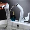 XJTNLB ottonato, rubinetto bagno con doccetta estraibile, rubinetto bagno lavabo, rubinetto miscelatore acqua calda, rubinetti bagno lavabo, miscelatore lavabo bagno, estensibile, estraibile -bianco