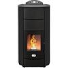 STUFE A PELLET ITALIA Manhattan 24 KW - Stufa a Pellet Idro per Riscaldamento e Acqua Calda Efficienza 92% Scalda 180m² Autonomia 22H Programmabile 5 Velocità e Potenze Garanzia 24 Mesi Nero