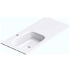 doporro Lavabo ad Incasso Soprapiano 100 cm in Marmoresina Bianco Lucido, Lavabo Bagno da Appoggio Lavandino con Foro Rubinetto Vasca a Sinistra Colossum04