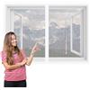 WGLF SUN Zanzariera Magnetica Finestra Regolabile 137 x 120 cm Zanzariera a Tenda Anti Insetti Traspirante Chiusura Automatica per Ideale per Porte da Balcone, Bianco